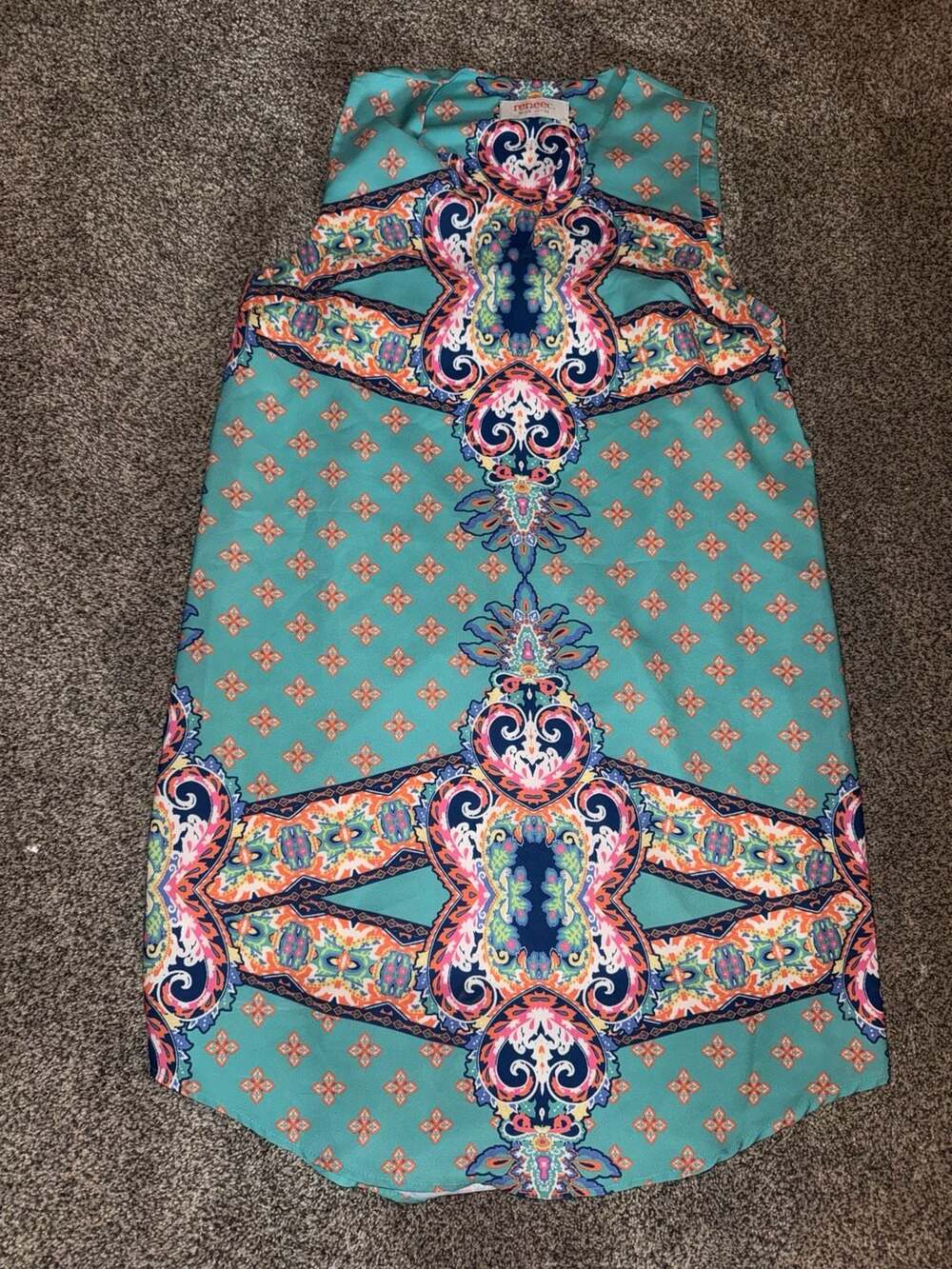 Renee C. Paisley Print Sleeveless Mini Dress Size Small